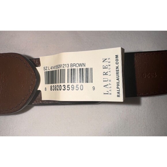 Lauren Ralph Lauren Women\'s Leather Belt Equestrian Ring Buckle Brown S.L NWT main image 8